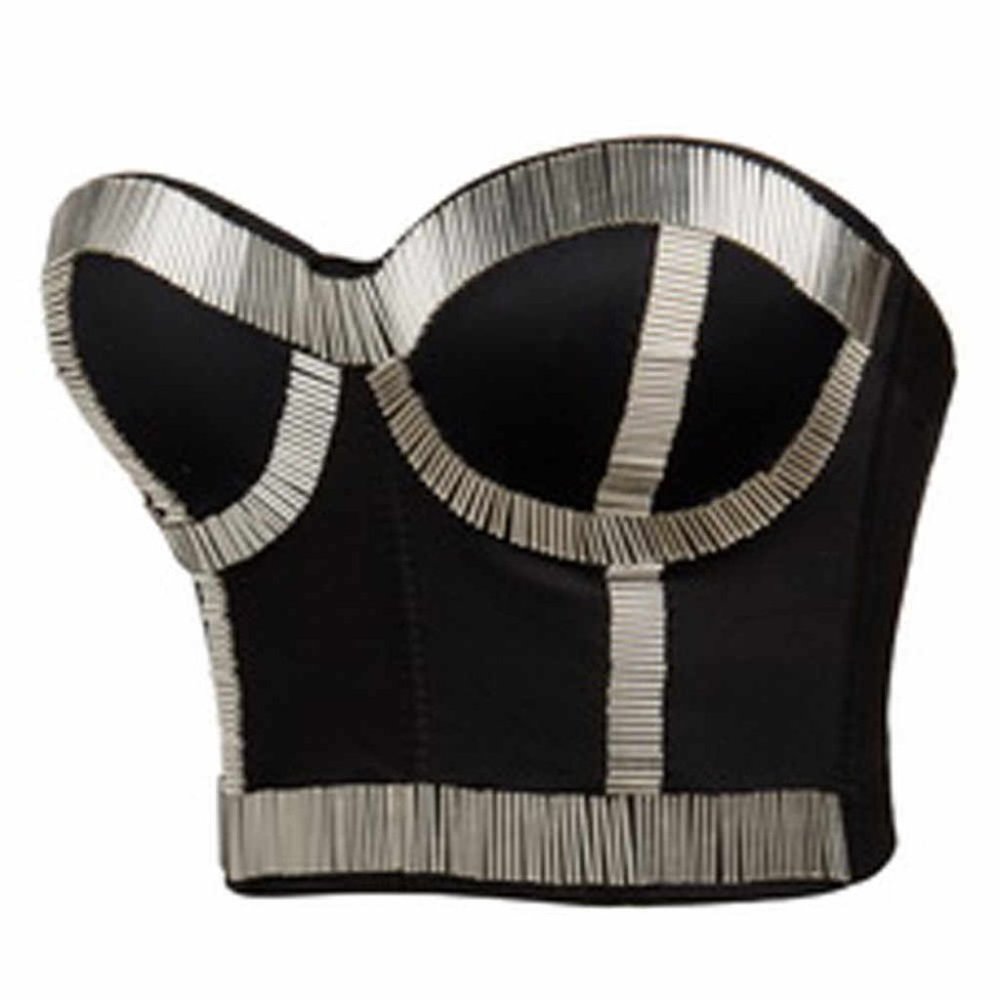 Women's Sequins Punk Goth Bra Clubwear Corset Top